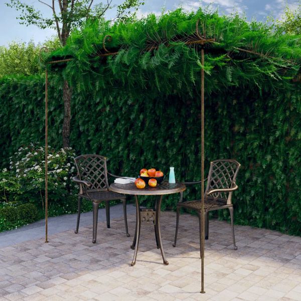 vidaXL Puutarhan pergola antiikkiruskea 3x3x2,5 m rauta