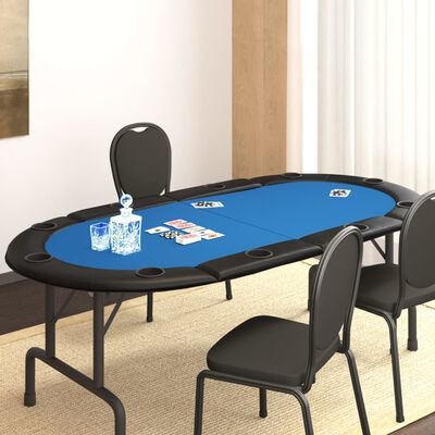 vidaXL 10 pelaajan kokoontaittuva pokeripöytätaso sin. 208x106x3 cm