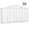 vidaXL Kaarevat kivikorit 9 kpl 200x50x100/120 cm galvanoitu rauta