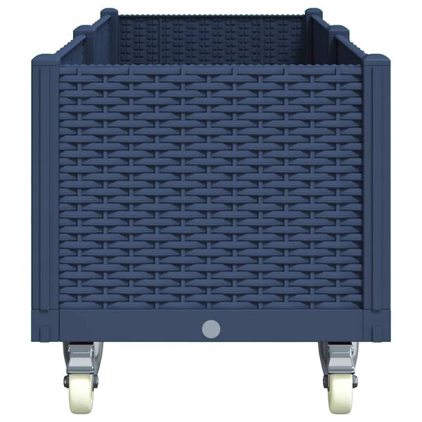 vidaXL Ulkokukkalaatikko py&ouml;rill&auml; sininen harmaa 160x50x54 cm PP