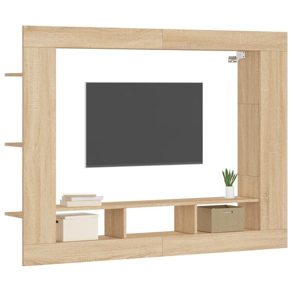 vidaXL TV-taso Sonoma-tammi 152x22x113 cm tekninen puu