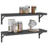 vidaXL Sein&auml;hyllyt 2 kpl 75x23,5x3 cm musta ruostumaton ter&auml;s