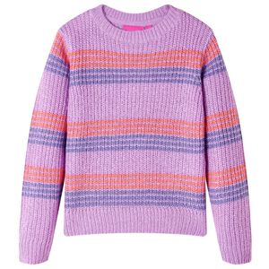 Lasten neulepaita raidallinen liila ja pinkki 92