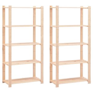 vidaXL 5-kerroksiset varastohyllyt 2 kpl 80x38x170cm t&auml;ysi m&auml;nty 250kg