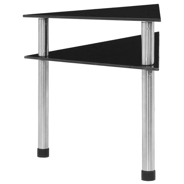 vidaXL Keitti&ouml;hylly musta 49,5x35x26 cm karkaistu lasi