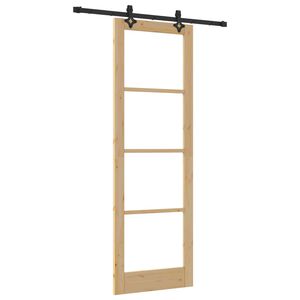 vidaXL Liukuovi Luonnollinen 78 x 232 cm Täysi mänty ja lasi