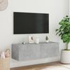 vidaXL TV-seinäkaappi LED-valoilla betoninharmaa 100x35x31 cm
