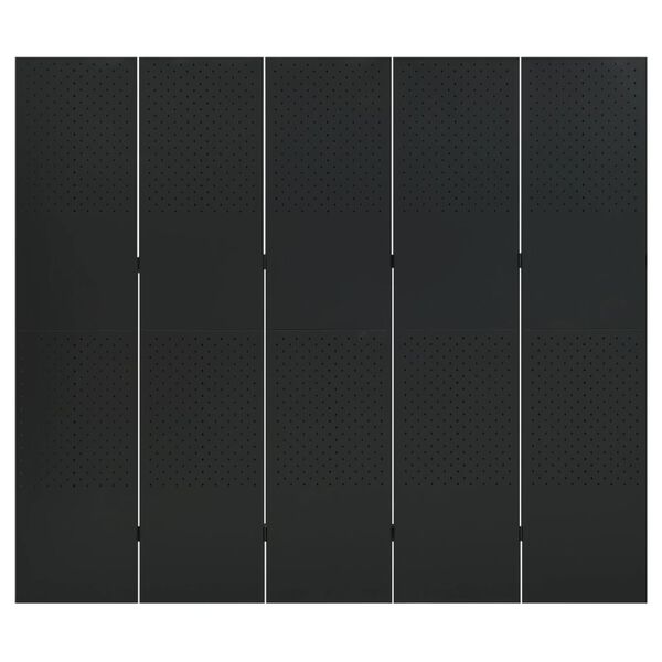 vidaXL 5-Paneelinen tilanjakaja 200x180 cm musta ter&auml;s