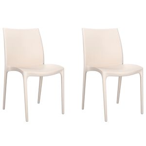 vidaXL Puutarhatuolit 2 kpl kerma 50x46x80 cm polypropeeni