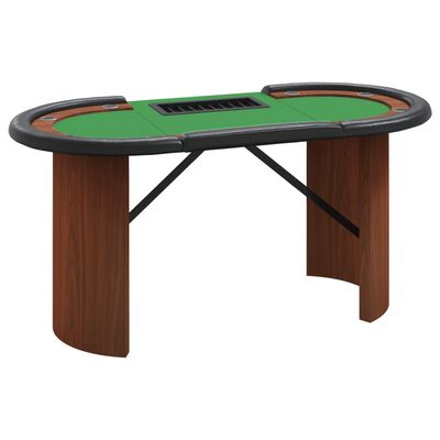 vidaXL 10 pelaajan pokeripöytä pelimerkkipidike vihreä 160x80x75 cm