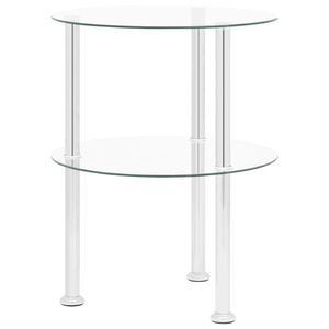 vidaXL 2-kerroksinen sivup&ouml;yt&auml; l&auml;pin&auml;kyv&auml; 38 cm karkaistu lasi