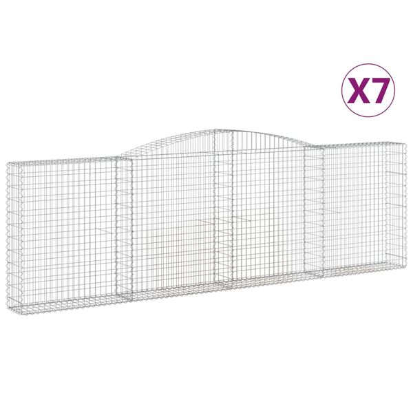 vidaXL Kaarevat kivikorit 7 kpl 400x30x120/140 cm galvanoitu rauta