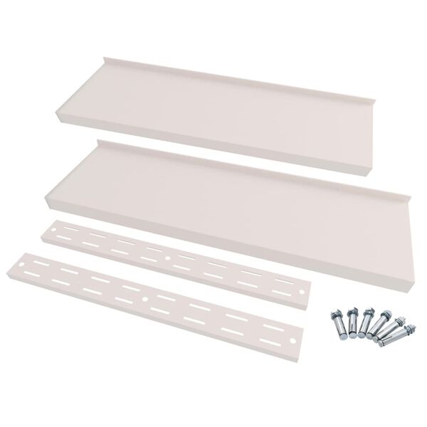 vidaXL 2-krs Kelluvat seinähyllyt 2 kpl ruostumaton teräs 300x30 cm