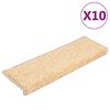 vidaXL Porrasmatot 10 kpl 65x21x4 cm kermanv&auml;rinen suorakaiteen muotoinen reuna