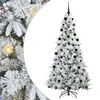 vidaXL Salkomallinen tekoinen joulukuusi Valkoinen 210 cm PE ja PVC