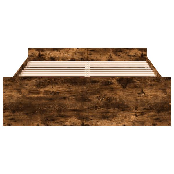 vidaXL S&auml;ngynrunko laatikoilla savutammi 120x190 cm tekninen puu