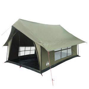 vidaXL M&ouml;kki teltta Armivihre&auml; 340 x 246 x 210 cm Polypuuvilla