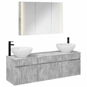 vidaXL Kylpyhuoneen kaappisetti 4 pcs Betoninharmaa