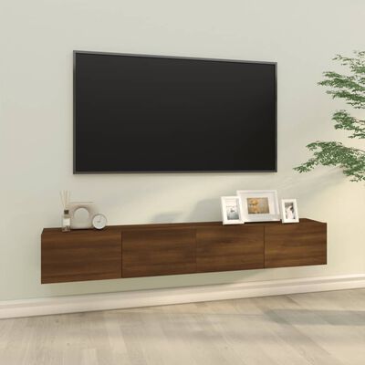 vidaXL TV-seinäkaapit 2 kpl ruskea tammi 100x30x30 cm tekninen puu