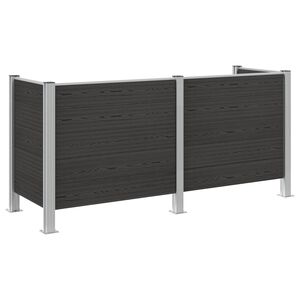 vidaXL Roska-aitaus Harmaa 237 x 85 x 115 cm Alumiini ja WPC