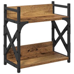 vidaXL Tulostinpidike Vanha Puu 40 x 20 x 40 cm Tekninen puu