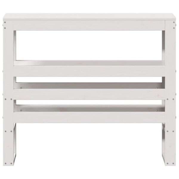 vidaXL Sängynpääty hyllyillä valkoinen 75 cm täysi mänty