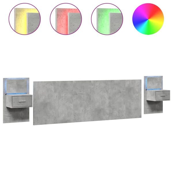 vidaXL S&auml;ngynp&auml;&auml;ty y&ouml;p&ouml;ydill&auml; betoninharmaa 240 cm tekninen puu