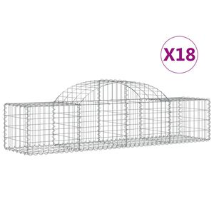 vidaXL Kaarevat kivikorit 18 kpl 200x50x40/60 cm galvanoitu rauta