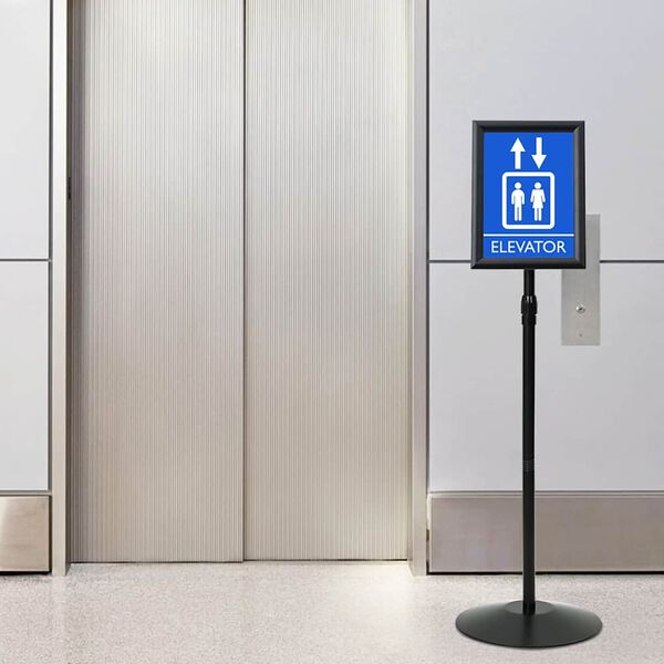 vidaXL Pedestaali juliste teline Musta a4 Alumiini ja PVC