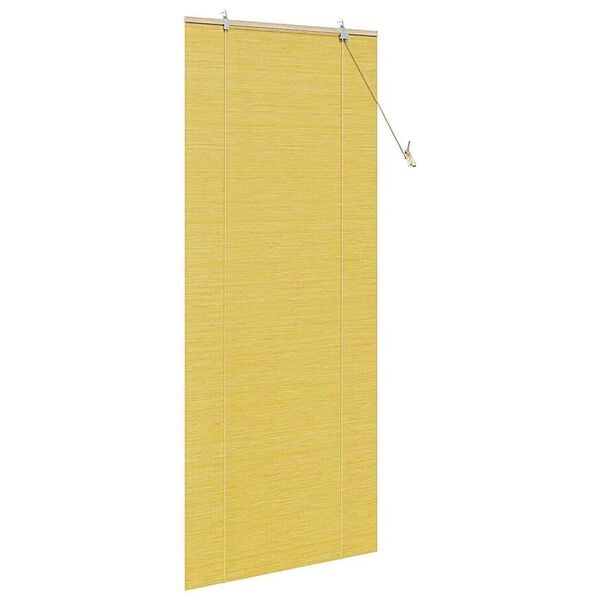 vidaXL Rullaverho verhoilla Keltainen 80 x 220 cm Bambu