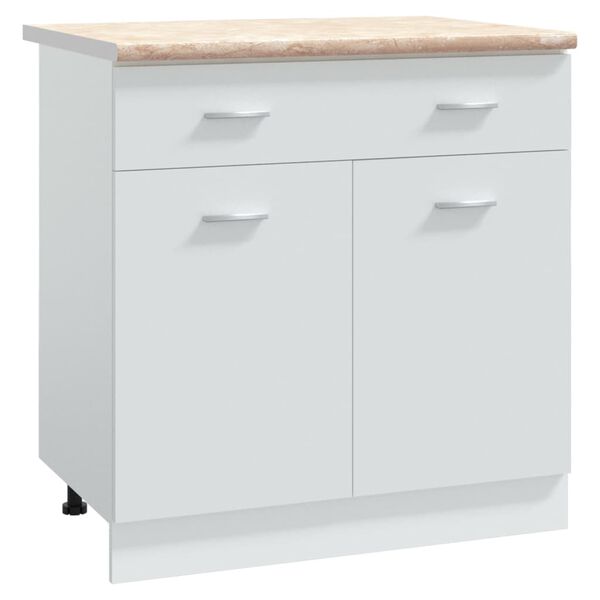 vidaXL Keitti&ouml;n ty&ouml;taso beige marmorikuvio 80x60x2,8 cm lastulevy