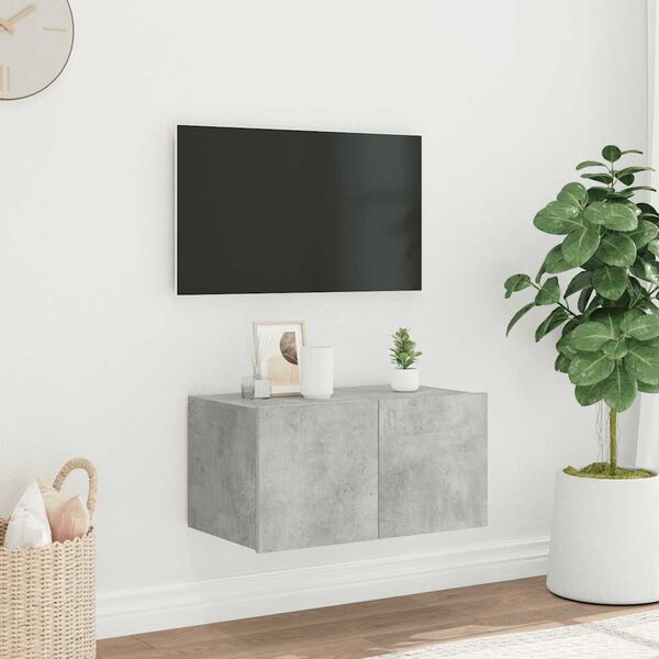 vidaXL TV-sein&auml;kaappi LED-valoilla betoninharmaa 60x35x31 cm