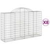 vidaXL Kaarevat kivikorit 8 kpl 200x50x120/140 cm galvanoitu rauta