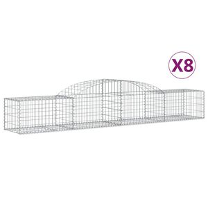 vidaXL Kaarevat kivikorit 8 kpl 300x50x40/60 cm galvanoitu rauta