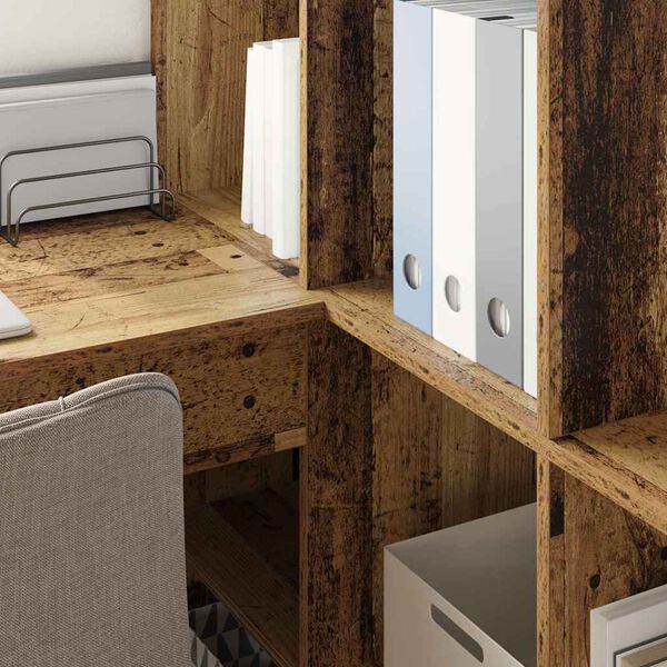 vidaXL Kulmapöytä Vanha Puu 101,5 x 149,5 x 149,5 cm Tekninen puu