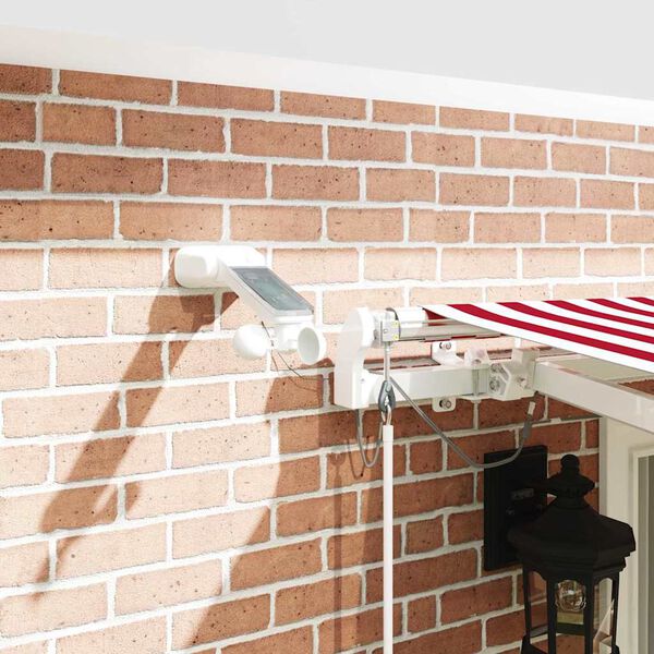 vidaXL Vetoutuva markiisi Punainen ja valkoinen 400 &times; 300 cm