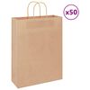 vidaXL Paperikassit 50 kpl kahvoilla ruskea 32x12x42 cm