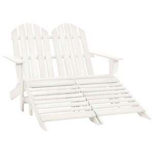 vidaXL 2-istuttava Adirondack-puutarhatuoli/rahi t&auml;ysi kuusi valkoinen