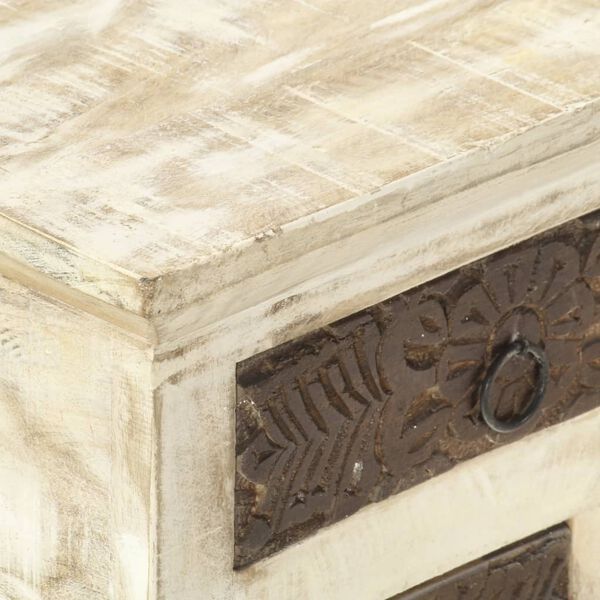 vidaXL Sohvapöytä valkoinen 68x68x30 cm täysi mangopuu