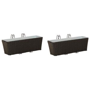 vidaXL Kaide 2 kpl Musta 50 x 17 x 17 cm Metalli