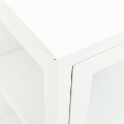 vidaXL Senkki valkoinen 105x35x70 cm teräs ja lasi