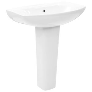 vidaXL Vapaasti seisova pesuallas jalustalla keraaminen 650x520x200 mm