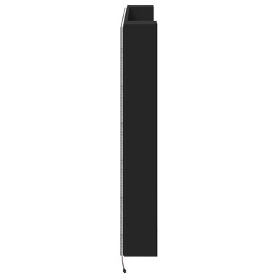 vidaXL Sängynpäätykaappi LED-valoilla musta 140x16,5x103,5 cm