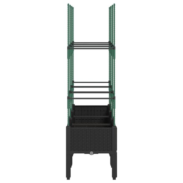 vidaXL Kukkalaatikko s&auml;leik&ouml;ll&auml; musta 120x40x142,5 cm PP