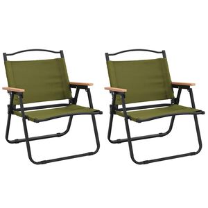 vidaXL Retkituolit 2 kpl vihre&auml; 54x43x59 cm Oxford kangas