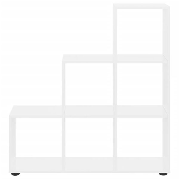 vidaXL Porraskirjahylly korkeakiilto valkoinen 107 cm tekninen puu