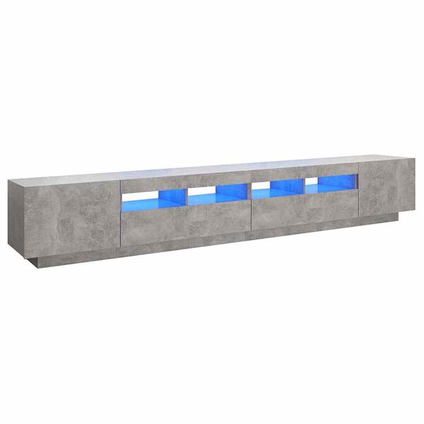 vidaXL TV-taso LED-valoilla betoninharmaa 260x35x40 cm