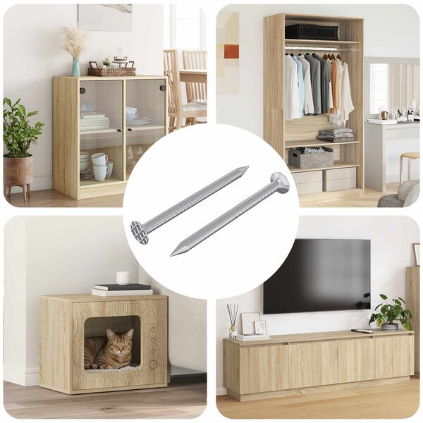 vidaXL Nauloja puulle 2 pcs Hopea &Oslash; 3 x 15 mm Metalli