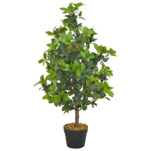 vidaXL Tekokasvi laakeripuu ruukulla vihre&auml; 90 cm