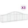 vidaXL Kaarevat kivikorit 3 kpl 200x30x40/60 cm galvanoitu rauta